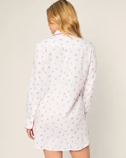 Women Petite Plume Women's Twill Nightshirt in