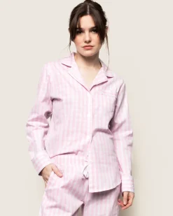 Women Petite Plume Women's Twill Pajama Set in Pink Gingham