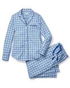 Women Petite Plume Women's Twill Pajama Set in Pink Gingham