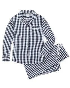Women Petite Plume Women's Twill Pajama Set in Pink Gingham