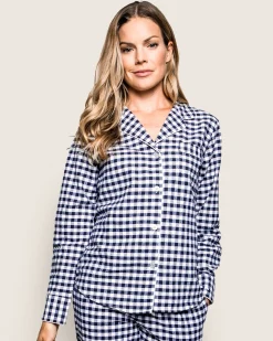 Women Petite Plume Women's Twill Pajama Set in Pink Gingham