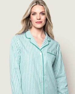 Women Petite Plume Women's Twill Pajama Set in Antique Red Ticking