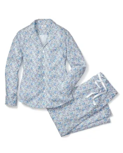 Women Petite Plume Women's Twill Pajama Set in Fleur D'Azur