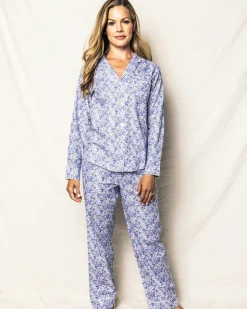 Women Petite Plume Women's Twill Pajama Set in Fleur D'Azur