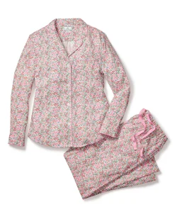 Women Petite Plume Women's Twill Pajama Set in Fleur D'Azur