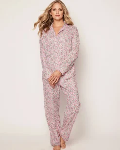 Women Petite Plume Women's Twill Pajama Set in Fleur D'Azur