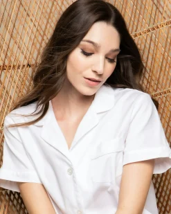 Women Petite Plume Women's Twill Pajama Short Set in