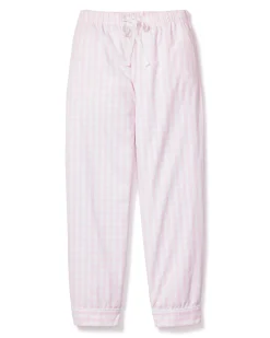 Women Petite Plume Women's Twill Pink Gingham Short Set & Pants