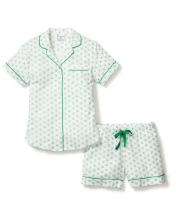 Women Petite Plume Women's Twill Short Sleeve Short Set in