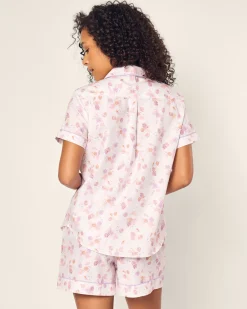 Women Petite Plume Women's Twill Short Sleeve Short Set in Seashell Splendor