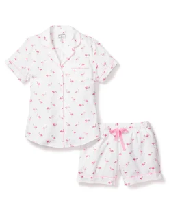 Women Petite Plume Women's Twill Short Sleeve Short Set in