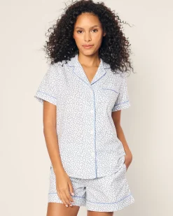 Women Petite Plume Women's Twill Short Sleeve Short Set in